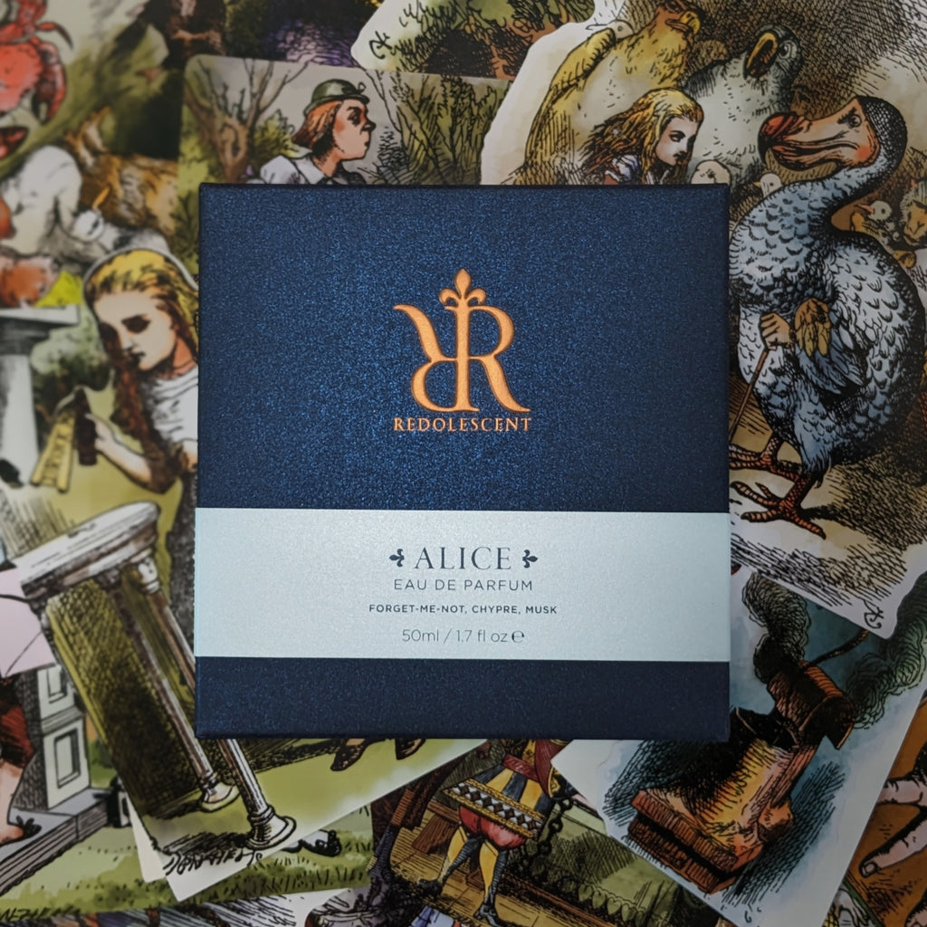 Packaging for Alice, a niche perfume by redolescent UK.