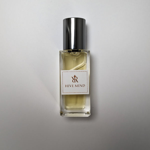 Hive Mind niche perfume in a 15ml travel bottle size.