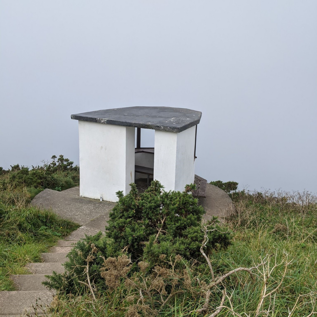 Image of the cliffside bird hide which is the place which inspired niche perfume Hide.