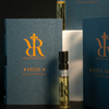Niche perfume sample set in luxury packaging. Blue card detailed with the Redolescent logo and perfume names.